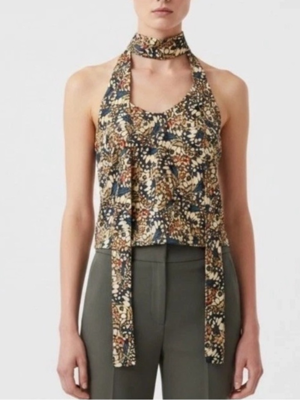 NWT Wildfang The Empower Satin Cami Tank Top Butterfly Sz L